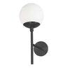 Dainolite Dayana 1 Light Wall Sconce Up Light Matte Black Finish White Glass Lamp