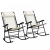 Outsunny 2pc Patio Foldable Rocking Chair Set, Cream White