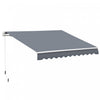 Outsunny 10' X 8' Manual Retractable Awning Shelter W/ Crank, Dark Grey