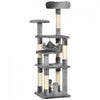 Pawhut Cat Tree, 52\" Multi-level Cat Tower With Hammock, Cat Bed, Sisal Scratching Posts, Grey