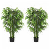 HOMCOM 4.6FT Artificial Bamboo Tree, Fake Plant Set of 2 for Home Decor