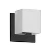 Dainolite Verona 1 Light Wall Sconce Matte Black White Glass Lamp