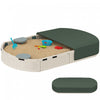 Outsunny Kids Sandbox With Cover, Sandbox Outdoor With Corner Seat, Easy Assembly, Play Sand Station For Backyard, Garden, 72\" X 41.3\" X 8.9\", Cream White