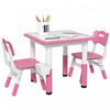 Qaba 3 Pieces Kids Table And Chair Set, Height Adjustable Toddler Table And Chair Set, Activity Table And Chair Set With Storage, For Playroom, Nursery, Classroom, Pink