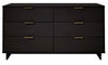 Granville Modern 55\" Dresser in Black (6-Drawer)