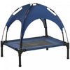 Pawhut Elevated Dog Bed With Canopy, Portable Raised Dog Cot For S Sized Dogs, Indoor & Outdoor, 25\" X 18\" X 24\", Dark Blue