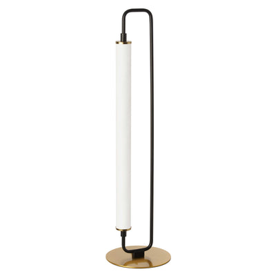 Dainolite Freya 1 Light LED Table Lamp Matte Black/Aged Brass White Acrylic|Lampe de table Freya de Dainolite en acrylique blanc, avec fini noir mat et laiton vieilli, et 1 ampoule à DEL
