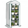 Outsunny Mini Greenhouse with Screen Roof, Portable Small Greenhouse, White