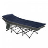 Outsunny Folding Camping Cot For Adults With Mattress & Pillow, Grey&blue
