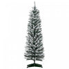 Homcom Pencil Artificial Christmas Tree With Snow-flocked Branches