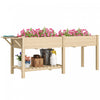 Outsunny Raised Garden Bed, Wood Garden Box with Bottom Shelf, Natural
