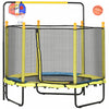Qaba 55\" Trampoline for Kids, 47.2\"-55.1\"H Indoor Outdoor Toddler Trampoline with Safety Enclosure Net, Baby Recreational Play for Boys and Girls, Ages 3-10, Yellow