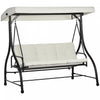 Outsunny 3 Seater Patio Swing Chair With Canopy Convertible Porch Swing Bed
