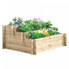 Outsunny 3-tier Wood Raised Garden Bed, Elevated Planting Box, Outdoor Vegetable Flower Container, Herb Garden Indoor Kit, Natural