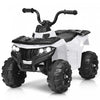 6v Battery Powered Kids Ride On Atv 4-wheeler Quad W/ Mp3 & Led Headlight White