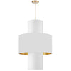 Dainolite Patrona 4 Light Pendant Aged Brass White/Gold/White Shades Lamp
