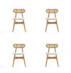 Colbert Industry Chic Cane Back Wood Upholstered Dining Chair in Natural - Set of 4