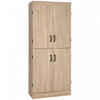 HOMCOM Kitchen Pantry Storage Cabinet, 6-tier Pantry with 4 Doors, Natural