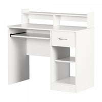 Axess Office Desk With Keyboard Tray And Drawer - Pure White