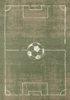 Florence Green Brown White Soccer Field Rug, 7'9\" x 10'6\" Indoor Area Rug