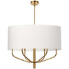 Dainolite Eleanor 6 Light Pendant Aged Brass White Shade Lamp