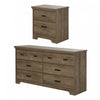 Versa 6-drawer Dresser And Nightstand Set - Weathered Oak