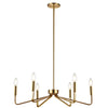 Dainolite Clayton 6 Light Chandelier Aged Brass Lamp