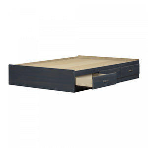 Ulysses Mates Platform Storage Bed With 3 Drawers - Blueberry
