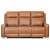 Bellamy 78 in. Leather Match Power Reclining Sofa with Adjustable Headrest and USB - Cognac