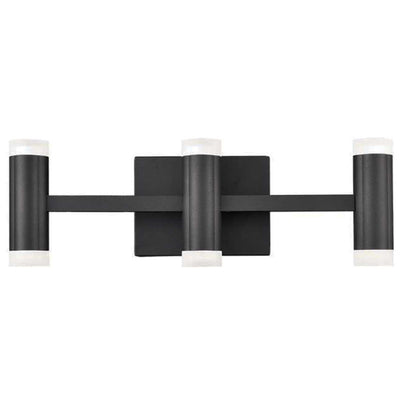 Dainolite Wilson Vanity Light 33w LED Matte Black Frosted Acrylic Diffuser Lamp|Lumière de coiffeuse Wilson e Dainolite en acrylique givré qui diffuse la lumière, avec fini noir mat et ampoule à DEL de 33 W