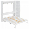 Jessie Space-Saving Multi-Functional Wall Bed with Shelves,Queen Size,White Queen Bed