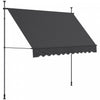 Outsunny 10' X 3' Retractable Awning, Freestanding & Non-screw, Dark Grey