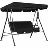 Outsunny 3-seat Patio Swing Chair With Adjustable Canopy Black