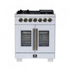 Forno Capriasca 30\" French Door Dual Fuel Range, White, 4.32 cu. ft. - FFSGS6387-30WHT