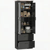 HOMCOM 67\" Tall Kitchen Pantry Cabinet with Adjustable Shelves, Black