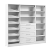Bestar Florence 85\" Modular Reach-In/Walk-In Closet System with Drawers and Shoe Shelves Shaker Style - White
