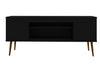 Manhattan Comfort Bradley 62.99\" TV Stand Black with 2 Media Shelves & 2 Storage Shelves - Black