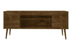 Manhattan Comfort Bradley 62.99\" TV Stand with 2 Media Shelves & 2 Storage Shelves - Rustic Brown & Yellow
