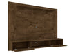 Manhattan Comfort Liberty 70.86\" Floating Wall Entertainment Center with Overhead Shelf - Rustic Brown