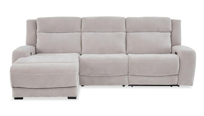 Shaquille O’Neal Home Legacy 3-Piece Left-Facing Power Reclining Sectional with Shaq-o-pedic Comfort - Grey | Sofa sectionnel de gauche à inclinaison électrique Legacy de Shaquille O’Neal Home 3 pièces avec confort Shaq-o-pedic - gris
