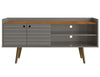 Manhattan Comfort Bogart 53.54\" Mid-Century Modern TV Stand - Grey & Natural