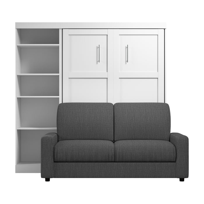 Bestar Pur 5-Shelf Full Murphy Bed with Sofa - White