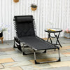 Outsunny Outdoor Lounge Chair, Folding Chaise Lounge Black