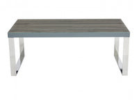 Sylph Coffee Table, Faux Wood & Stainless Steel