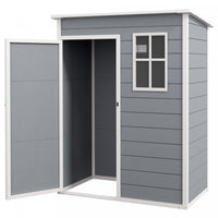 Outsunny 5 X 3ft Outdoor Storage Garden Shed With Lockable Door, Grey