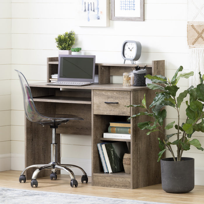 Axess Desk With Keyboard Tray - Weathered Oak