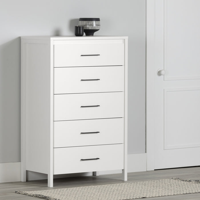 Gravity 5-drawer Chest - Pure White