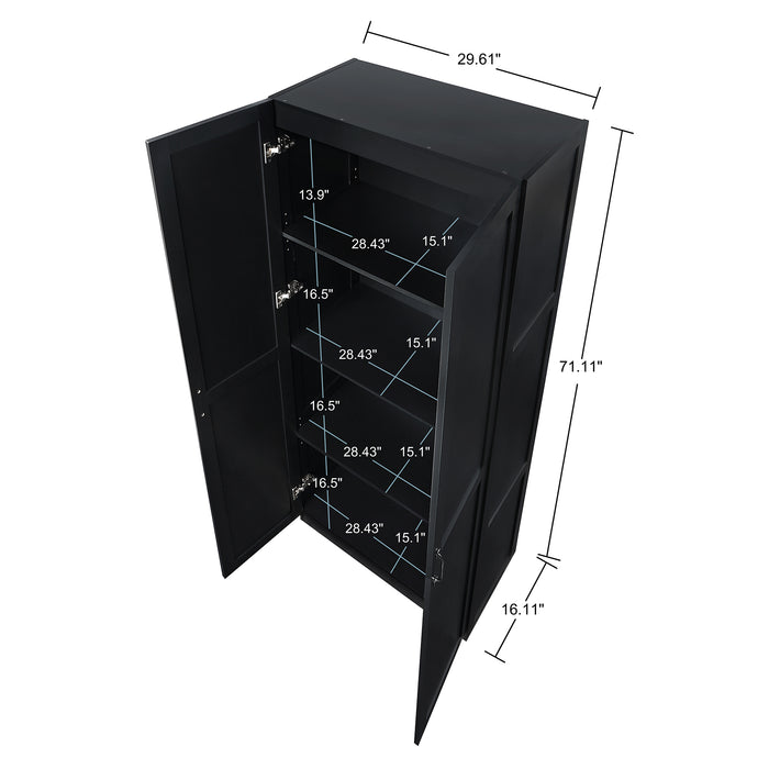 Manhattan Comfort Hopkins Modern Storage Closet - Black