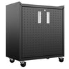 Manhattan Comfort Fortress Textured Metal 31.5\" Garage Mobile Cabinet with 2 Adjustable Shelves - Charcoal Grey
