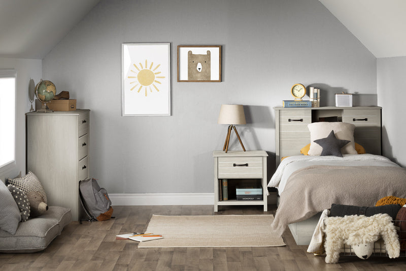 Ulysses Twin Mates Platform Storage Bed - Winter Oak
